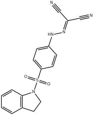 {[4-(2,3-dihydro-1H-indol-1-ylsulfonyl)phenyl]hydrazono}malononitrile Structure