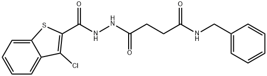 N-benzyl-4-{2-[(3-chloro-1-benzothien-2-yl)carbonyl]hydrazino}-4-oxobutanamide Structure