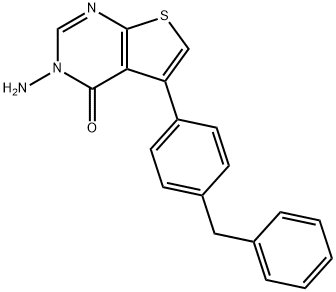 3-amino-5-(4-benzylphenyl)thieno[2,3-d]pyrimidin-4(3H)-one 구조식 이미지