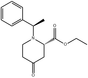 (S)-ethyl 4-oxo-1-((R)-1-phenylethyl)piperidine-2-carboxylate 구조식 이미지