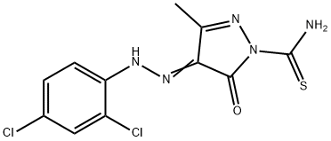 4-[(2,4-dichlorophenyl)hydrazono]-3-methyl-5-oxo-4,5-dihydro-1H-pyrazole-1-carbothioamide Structure