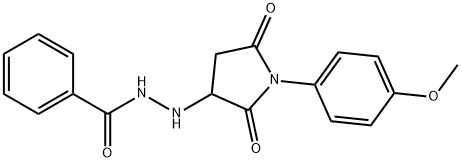 N'-[1-(4-methoxyphenyl)-2,5-dioxopyrrolidin-3-yl]benzohydrazide 구조식 이미지