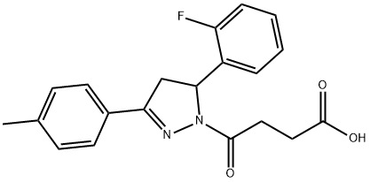 4-(5-(2-fluorophenyl)-3-(p-tolyl)-4,5-dihydro-1H-pyrazol-1-yl)-4-oxobutanoic acid Structure