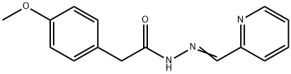 2-(4-methoxyphenyl)-N-[(E)-pyridin-2-ylmethylideneamino]acetamide 구조식 이미지