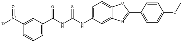 N-{[2-(4-methoxyphenyl)-1,3-benzoxazol-5-yl]carbamothioyl}-2-methyl-3-nitrobenzamide Structure