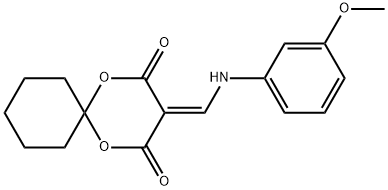 3-(((3-methoxyphenyl)amino)methylene)-1,5-dioxaspiro[5.5]undecane-2,4-dione 구조식 이미지