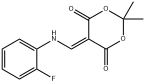 5-(((2-fluorophenyl)amino)methylene)-2,2-dimethyl-1,3-dioxane-4,6-dione 구조식 이미지