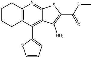 methyl 3-amino-4-(thiophen-2-yl)-5,6,7,8-tetrahydrothieno[2,3-b]quinoline-2-carboxylate Structure
