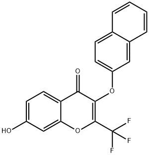 7-hydroxy-3-(naphthalen-2-yloxy)-2-(trifluoromethyl)-4H-chromen-4-one 구조식 이미지