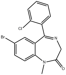 7-bromo-5-(2-chlorophenyl)-1-methyl-1,3-dihydro-2H-benzo[e][1,4]diazepin-2-one Structure