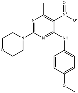 N-(4-methoxyphenyl)-6-methyl-2-morpholino-5-nitropyrimidin-4-amine Structure