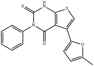 5-(5-methylfuran-2-yl)-3-phenyl-2-thioxo-2,3-dihydrothieno[2,3-d]pyrimidin-4(1H)-one Structure