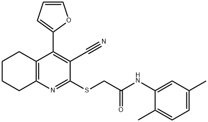 2-((3-cyano-4-(furan-2-yl)-5,6,7,8-tetrahydroquinolin-2-yl)thio)-N-(2,5-dimethylphenyl)acetamide Structure