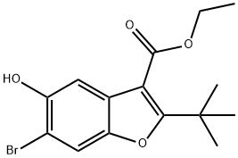 ethyl 6-bromo-2-(tert-butyl)-5-hydroxybenzofuran-3-carboxylate Structure