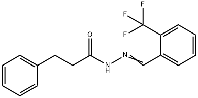 3-phenyl-N'-[2-(trifluoromethyl)benzylidene]propanohydrazide 구조식 이미지