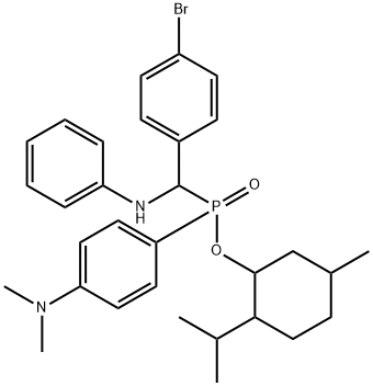2-isopropyl-5-methylcyclohexyl ((4-bromophenyl)(phenylamino)methyl)(4-(dimethylamino)phenyl)phosphinate 구조식 이미지