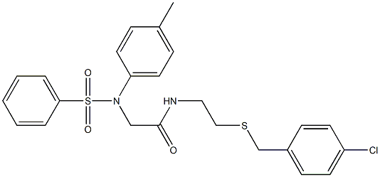 2-[N-(benzenesulfonyl)-4-methylanilino]-N-[2-[(4-chlorophenyl)methylsulfanyl]ethyl]acetamide Structure