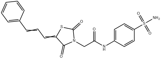 2-((Z)-2,4-dioxo-5-((E)-3-phenylallylidene)thiazolidin-3-yl)-N-(4-sulfamoylphenyl)acetamide 구조식 이미지