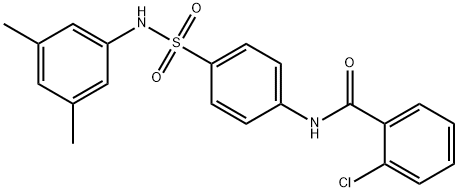 2-chloro-N-(4-{[(3,5-dimethylphenyl)amino]sulfonyl}phenyl)benzamide 구조식 이미지