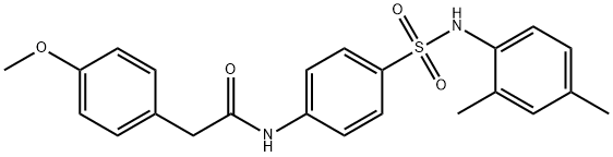 N-(4-{[(2,4-dimethylphenyl)amino]sulfonyl}phenyl)-2-(4-methoxyphenyl)acetamide 구조식 이미지