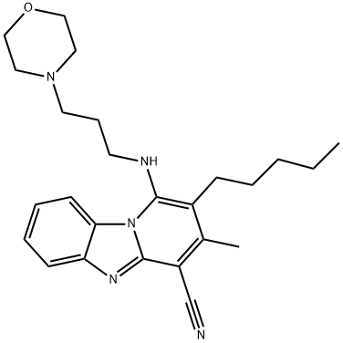 3-methyl-1-((3-morpholinopropyl)amino)-2-pentylbenzo[4,5]imidazo[1,2-a]pyridine-4-carbonitrile Structure