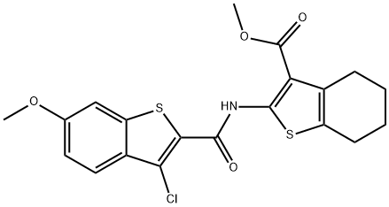 methyl 2-{[(3-chloro-6-methoxy-1-benzothien-2-yl)carbonyl]amino}-4,5,6,7-tetrahydro-1-benzothiophene-3-carboxylate Structure