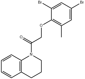 1-[(2,4-dibromo-6-methylphenoxy)acetyl]-1,2,3,4-tetrahydroquinoline 구조식 이미지