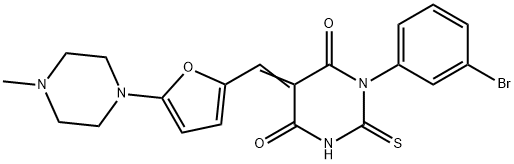 (5Z)-1-(3-bromophenyl)-5-{[5-(4-methylpiperazin-1-yl)furan-2-yl]methylidene}-2-thioxodihydropyrimidine-4,6(1H,5H)-dione Structure