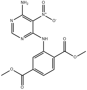 dimethyl 2-((6-amino-5-nitropyrimidin-4-yl)amino)terephthalate 구조식 이미지