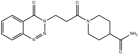 1-(3-(4-oxobenzo[d][1,2,3]triazin-3(4H)-yl)propanoyl)piperidine-4-carboxamide 구조식 이미지