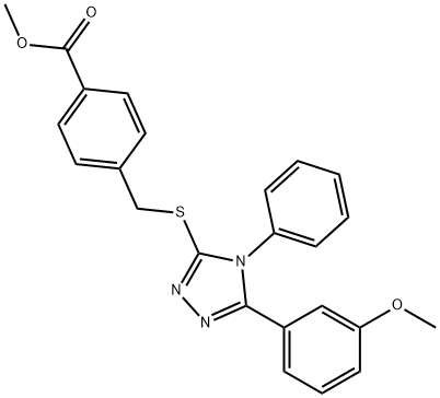 methyl 4-(((5-(3-methoxyphenyl)-4-phenyl-4H-1,2,4-triazol-3-yl)thio)methyl)benzoate 구조식 이미지