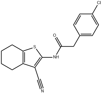2-(4-chlorophenyl)-N-(3-cyano-4,5,6,7-tetrahydro-1-benzothiophen-2-yl)acetamide Structure
