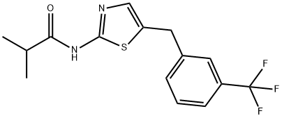 N-(5-(3-(trifluoromethyl)benzyl)thiazol-2-yl)isobutyramide Structure