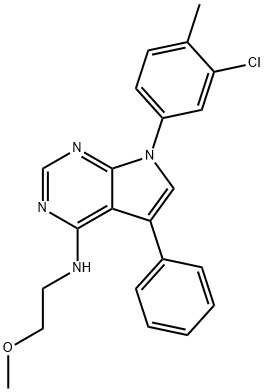 7-(3-chloro-4-methylphenyl)-N-(2-methoxyethyl)-5-phenyl-7H-pyrrolo[2,3-d]pyrimidin-4-amine Structure