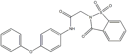 N-(4-phenoxyphenyl)-2-(1,1,3-trioxo-1,2-benzothiazol-2-yl)acetamide Structure