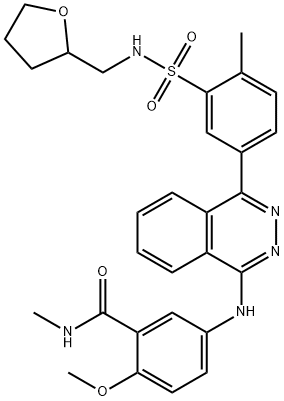 2-methoxy-N-methyl-5-[[4-[4-methyl-3-(oxolan-2-ylmethylsulfamoyl)phenyl]phthalazin-1-yl]amino]benzamide 구조식 이미지