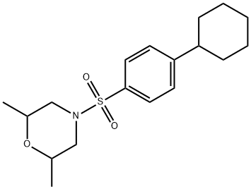 4-((4-cyclohexylphenyl)sulfonyl)-2,6-dimethylmorpholine 구조식 이미지