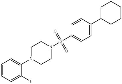 1-(4-cyclohexylphenyl)sulfonyl-4-(2-fluorophenyl)piperazine 구조식 이미지