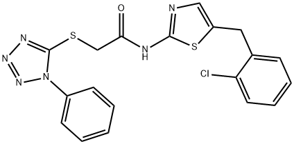 N-(5-(2-chlorobenzyl)thiazol-2-yl)-2-((1-phenyl-1H-tetrazol-5-yl)thio)acetamide Structure