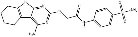 2-((4-amino-5,6,7,8-tetrahydrobenzo[4,5]thieno[2,3-d]pyrimidin-2-yl)thio)-N-(4-sulfamoylphenyl)acetamide Structure