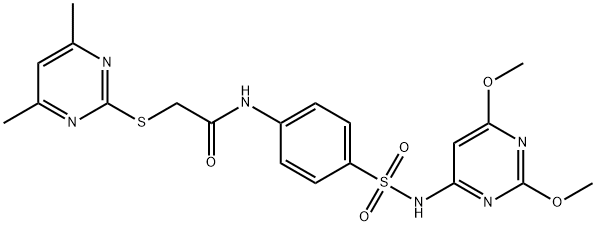 N-(4-(N-(2,6-dimethoxypyrimidin-4-yl)sulfamoyl)phenyl)-2-((4,6-dimethylpyrimidin-2-yl)thio)acetamide 구조식 이미지