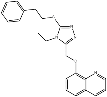 8-((4-ethyl-5-(phenethylthio)-4H-1,2,4-triazol-3-yl)methoxy)quinoline Structure