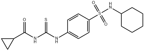 N-[({4-[(cyclohexylamino)sulfonyl]phenyl}amino)carbonothioyl]cyclopropanecarboxamide Structure