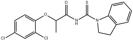 2-(2,4-dichlorophenoxy)-N-(2,3-dihydro-1H-indol-1-ylcarbonothioyl)propanamide Structure