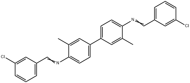 N,N'-bis(3-chlorobenzylidene)-3,3'-dimethyl-4,4'-biphenyldiamine 구조식 이미지