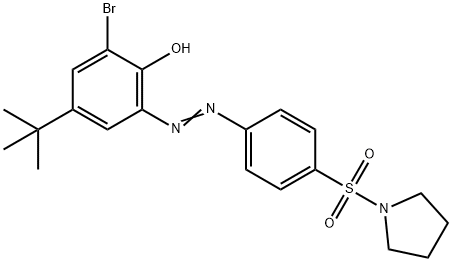2-bromo-4-tert-butyl-6-{[4-(1-pyrrolidinylsulfonyl)phenyl]diazenyl}phenol Structure