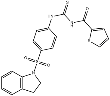 N-({[4-(2,3-dihydro-1H-indol-1-ylsulfonyl)phenyl]amino}carbonothioyl)-2-thiophenecarboxamide Structure