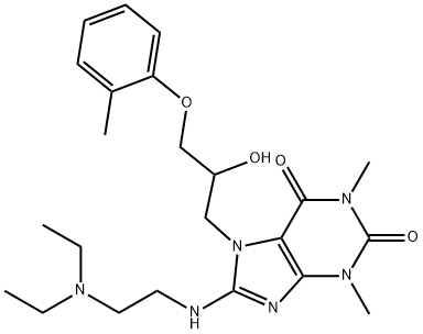 8-((2-(diethylamino)ethyl)amino)-7-(2-hydroxy-3-(o-tolyloxy)propyl)-1,3-dimethyl-3,7-dihydro-1H-purine-2,6-dione Structure