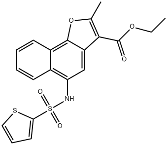 ethyl 2-methyl-5-(thiophene-2-sulfonamido)naphtho[1,2-b]furan-3-carboxylate 구조식 이미지