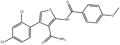 4-(2,4-dichlorophenyl)-2-[(4-methoxybenzoyl)amino]-3-thiophenecarboxamide Structure